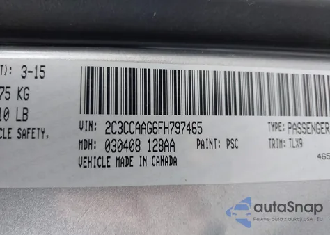 2015 Chrysler 300 Limited из США, поврежденный, VIN 2C3CCAAG6FH797465